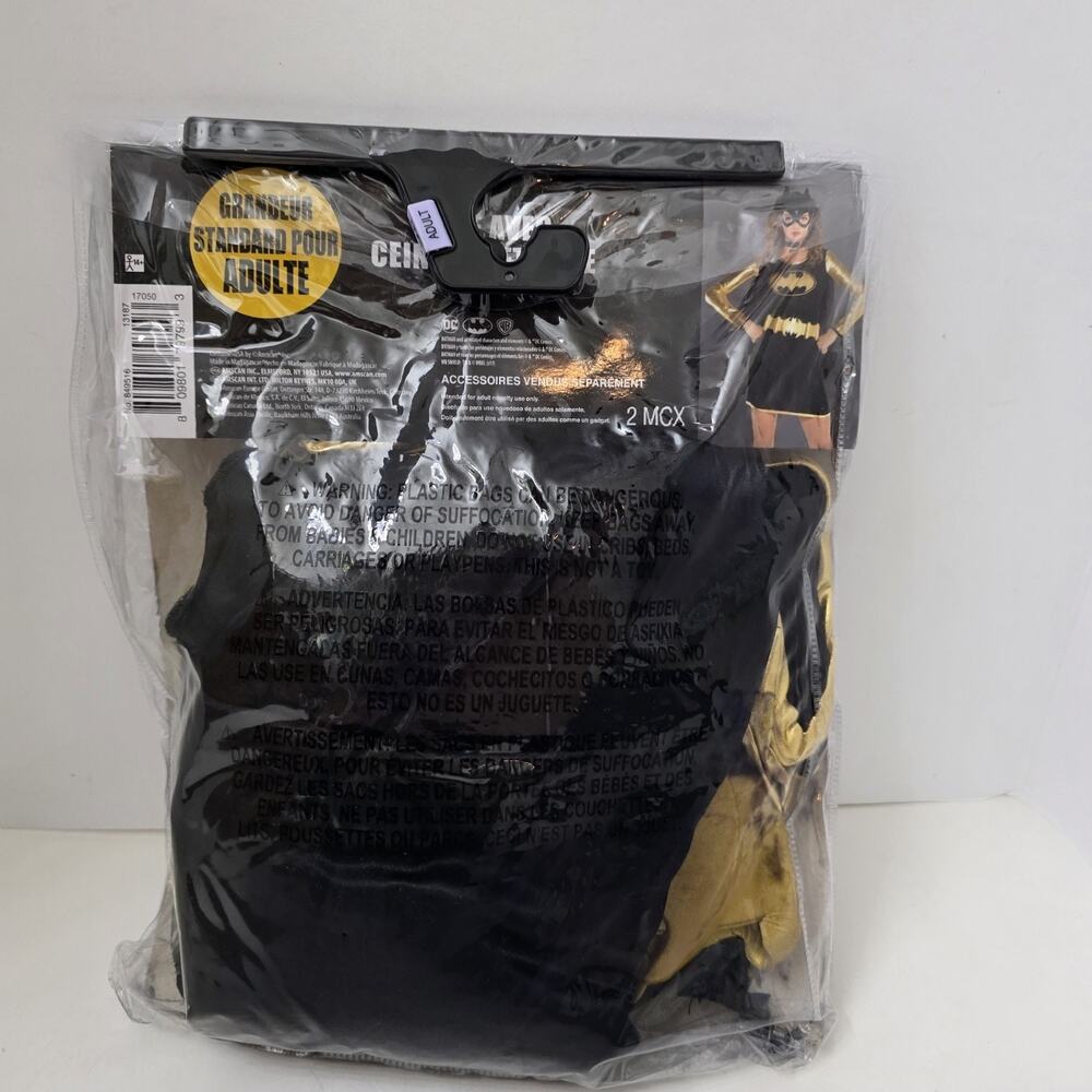 Batgirl Dress W Cape Belt Costume Adult One Size Costume - Picture 3 of 5